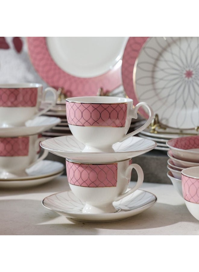 DANUBE HOME - Eleganza 44-Piece New Bone China Dinner Set Serves 8 Elegant And Durable Perfect For Formal Dining Special Occasions Or Everyday Use Includes Plates Cups And Saucers - Image 1
