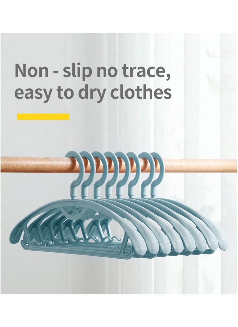 MileMelo - 10-PIece Multi Functional Widened Non Slip Clothes Hanger 360 Degree Rotation Blue 43*21*2.6cm - Image 1