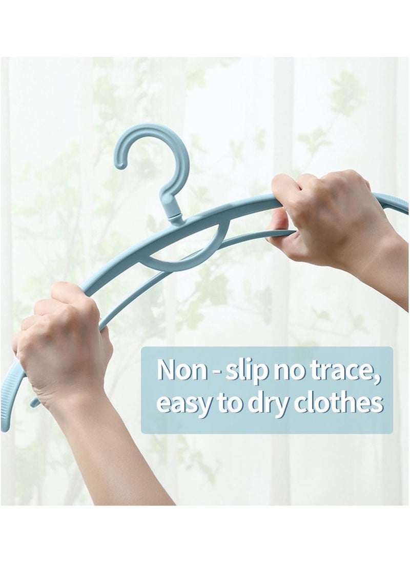 MileMelo - 10-PIece Multi Functional Widened Non Slip Clothes Hanger 360 Degree Rotation Blue 43*21*2.6cm - Image 1