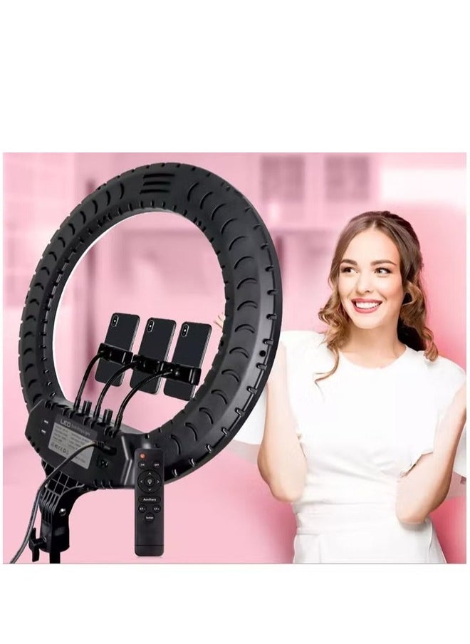 MOG - Mog Ring Light With Photography tripod Stand And Remote Control for tiktok snapchat youtube online streaming 22-inch Big light LJJ-22 with Remote Black - Image 1