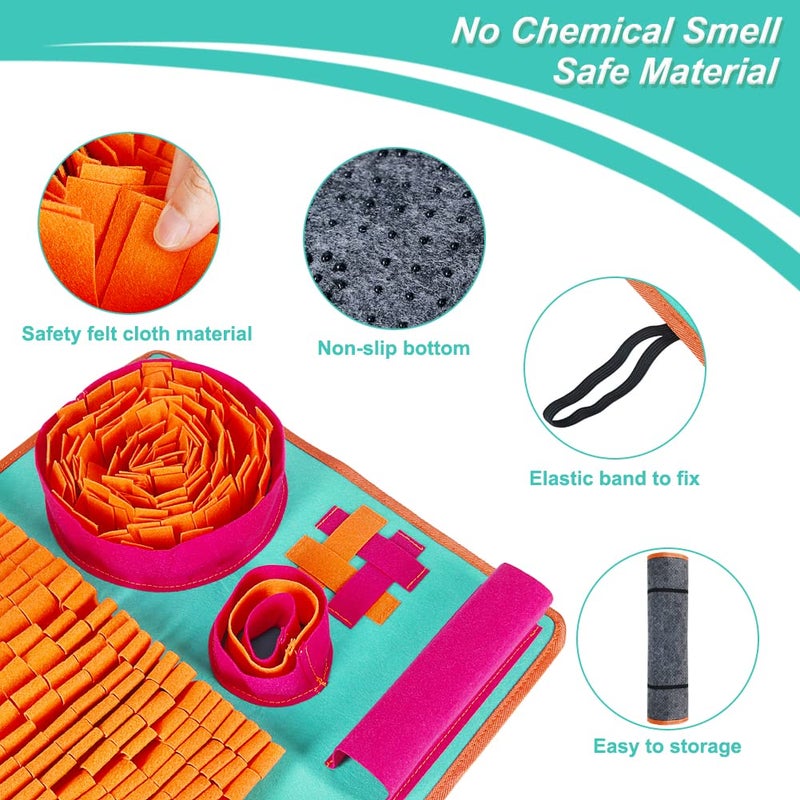 Vivifying Snuffle Mat for Dogs, Interactive Dog Enrichment Toys for Small Dogs and Cats Slow Eating and Keep Busy, Sniff Mat for Boredom and Mental Stimulation - Image 4