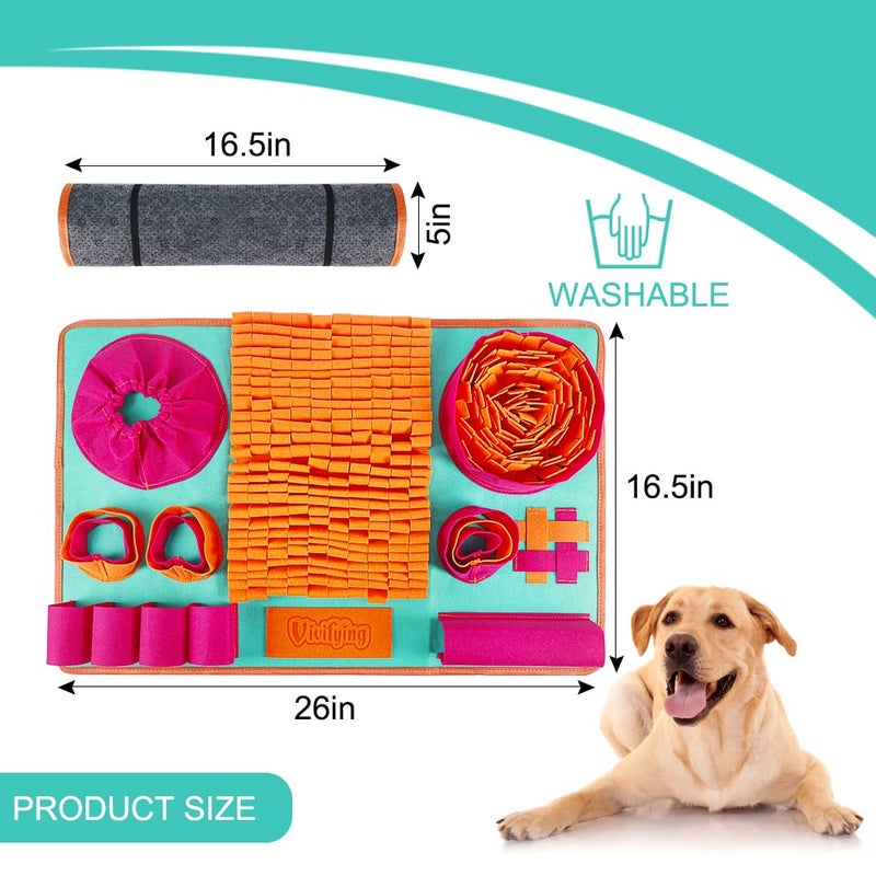 Vivifying Snuffle Mat for Dogs, Interactive Dog Enrichment Toys for Small Dogs and Cats Slow Eating and Keep Busy, Sniff Mat for Boredom and Mental Stimulation - Image 3