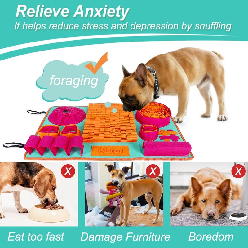 Vivifying Snuffle Mat for Dogs, Interactive Dog Enrichment Toys for Small Dogs and Cats Slow Eating and Keep Busy, Sniff Mat for Boredom and Mental Stimulation - Image 5