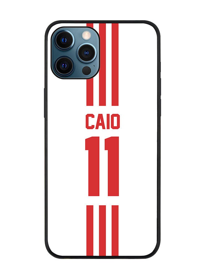 Stylizedd Rugged Black edge case for Apple iPhone 12 Pro Max Slim fit Soft Case Flexible Rubber Edges Anti Drop TPU Gel Thin Cover - Football Team - UAE Player Name - Caio - Image 1