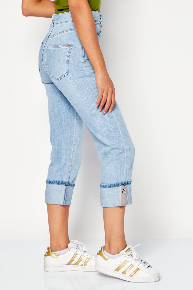 VERO MODA Women Straight Wash Non-Stretchable Denim, Light Blue - Image 3