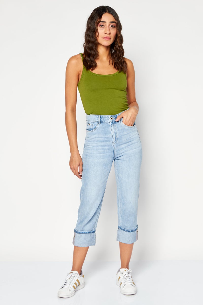 VERO MODA Women Straight Wash Non-Stretchable Denim, Light Blue - Image 4