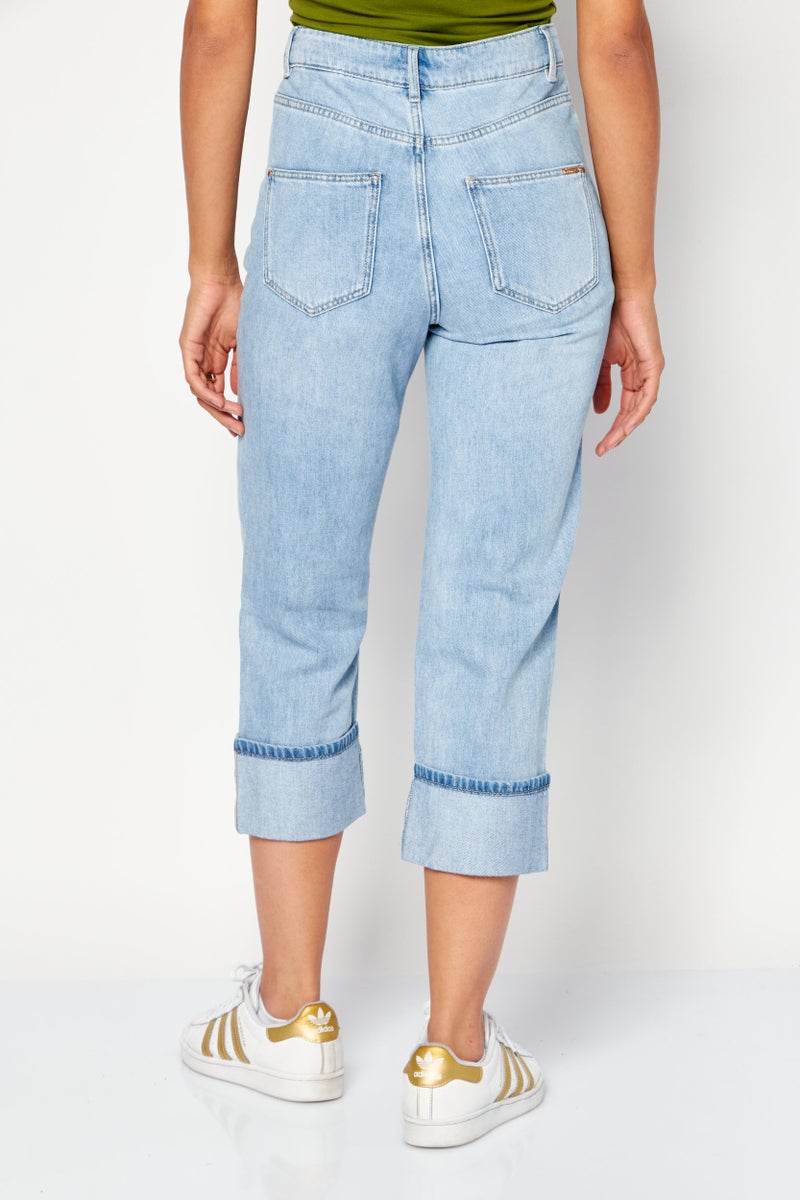 VERO MODA Women Straight Wash Non-Stretchable Denim, Light Blue - Image 2