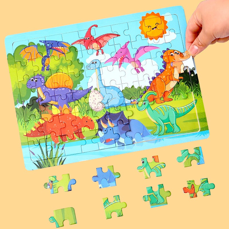 Wooden 60 Piece Puzzle Children'S Animal Cartoon Fairy Tales Plane Puzzle Baby Early Education Educational Building Blocks Toy - Image 4