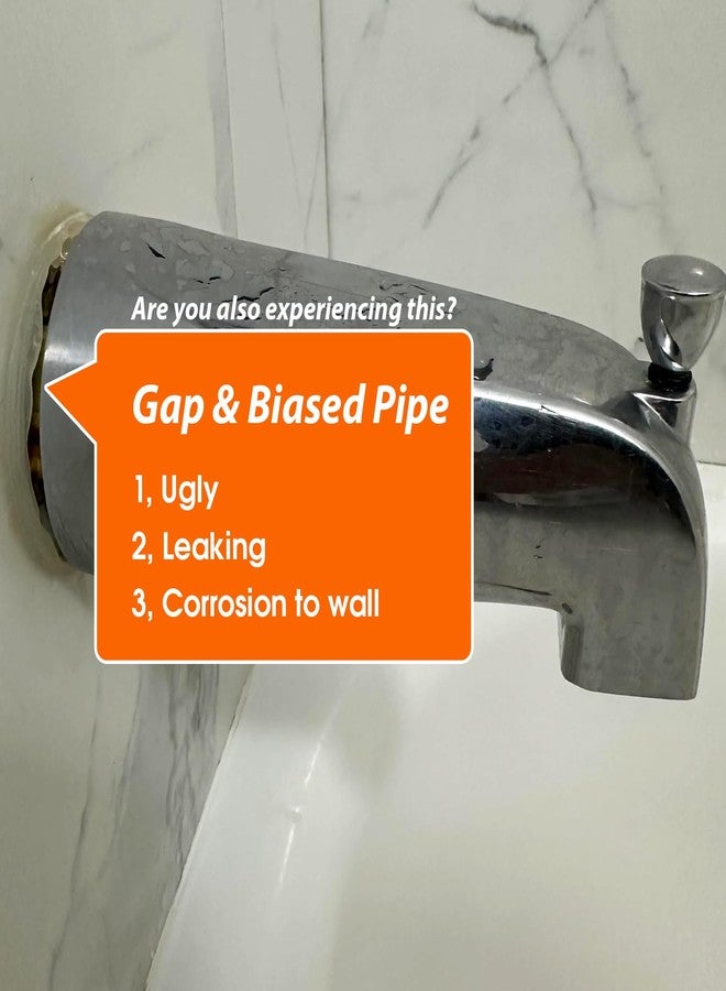 hwalu 1/4" Thick SUS304 Tub Spout Cover Ring, Bathtub Faucet Surround Sealing Spacer Plate, Bath Shower Remodel Trim Faceplate Gasket (Chrome) - Image 2