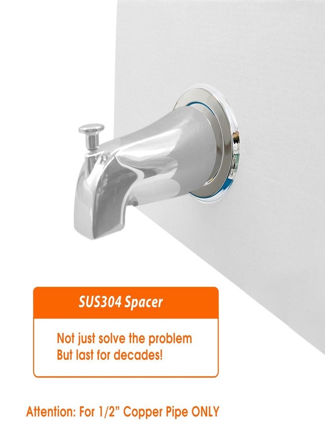 hwalu 1/4" Thick SUS304 Tub Spout Cover Ring, Bathtub Faucet Surround Sealing Spacer Plate, Bath Shower Remodel Trim Faceplate Gasket (Chrome) - Image 4