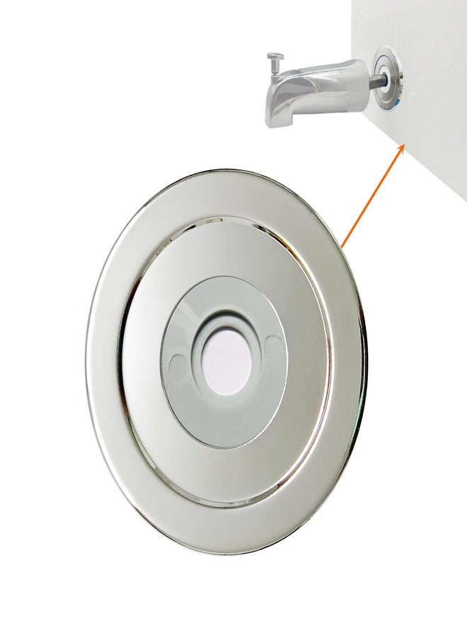 hwalu 1/4" Thick SUS304 Tub Spout Cover Ring, Bathtub Faucet Surround Sealing Spacer Plate, Bath Shower Remodel Trim Faceplate Gasket (Chrome) - Image 1
