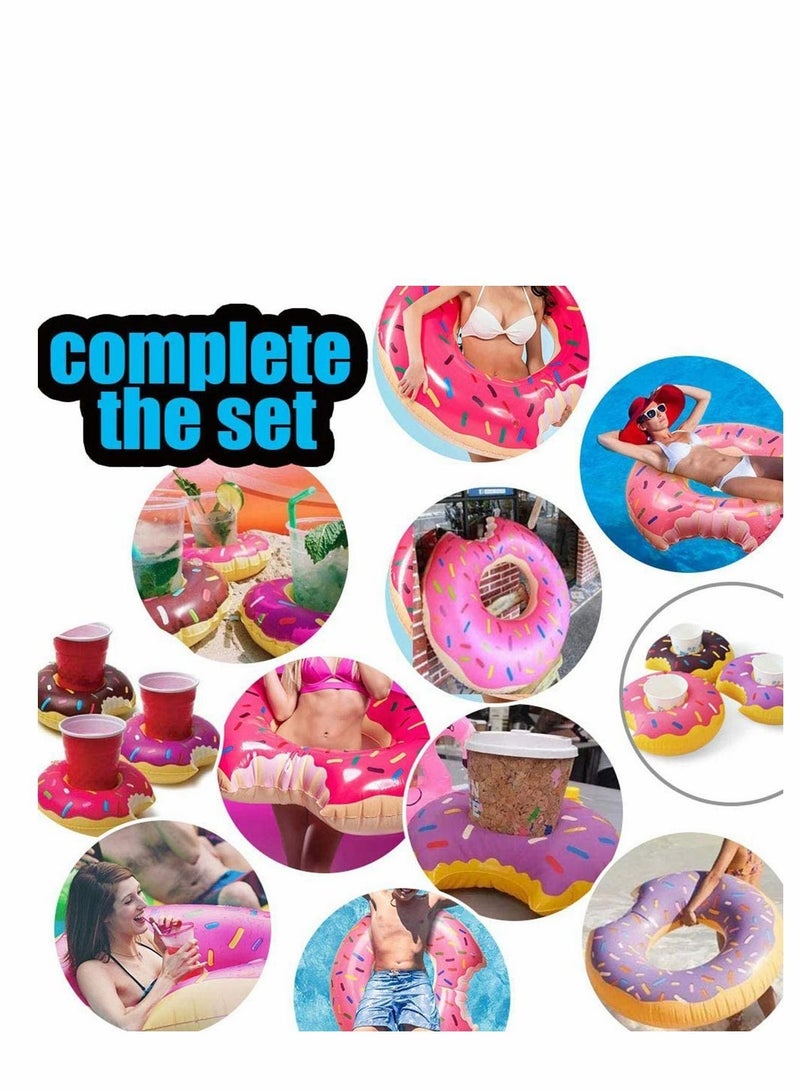 واي آند دي Giant Strawberry Donut Inflatable Swim Ring, Large Summer Pool Beach Toy, Swimming Tube Float for Adults - Image 4