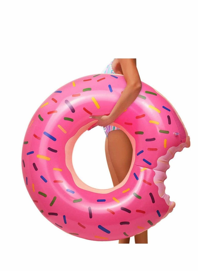 واي آند دي Giant Strawberry Donut Inflatable Swim Ring, Large Summer Pool Beach Toy, Swimming Tube Float for Adults - Image 1