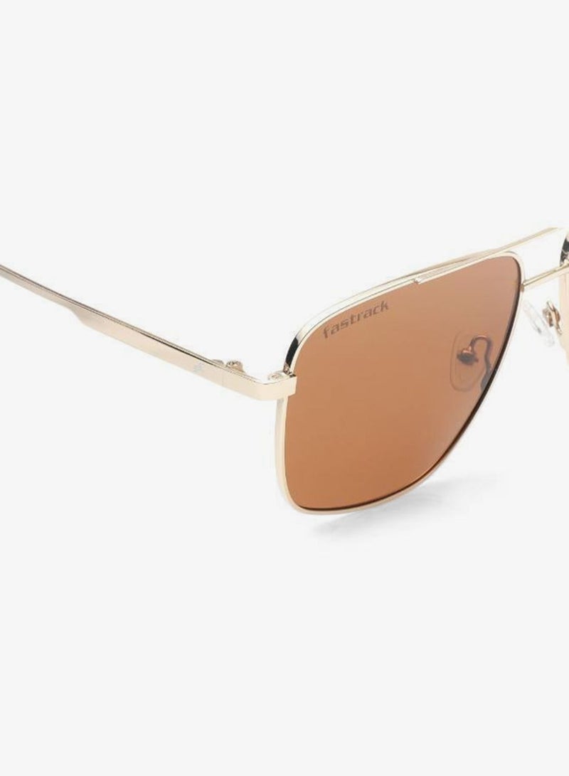 fastrack Polarized Sunglasses Gold Frame Orange Mirror Lens 58mm  - M8036OR2PV - Image 5