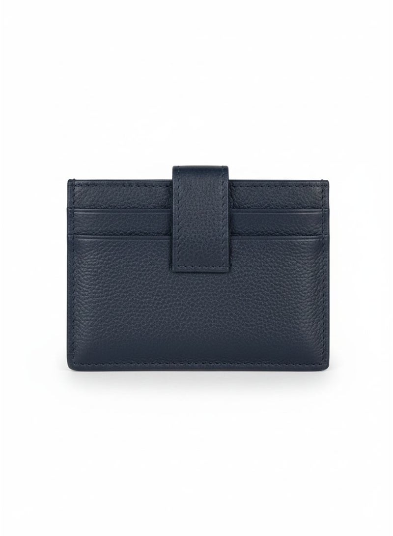 ركس محفظة بطاقات جلدية تصميم نحيف (Slim) مع قفل آمان – لون كحلي عصر 60021 - Image 2