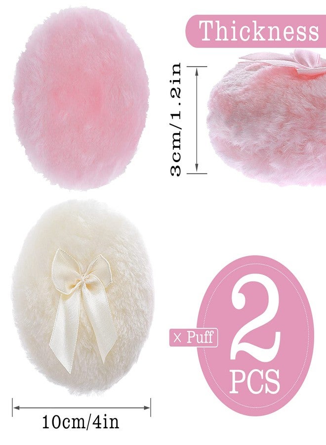 Sibba Large Fluffy Powder Puff, 4 Inch Ultra Soft Washable Reusable Velour Face Body Powder Puff Loose Powder Puffs Wet Dry Makeup Tool (Pink&Yellow) - Image 2