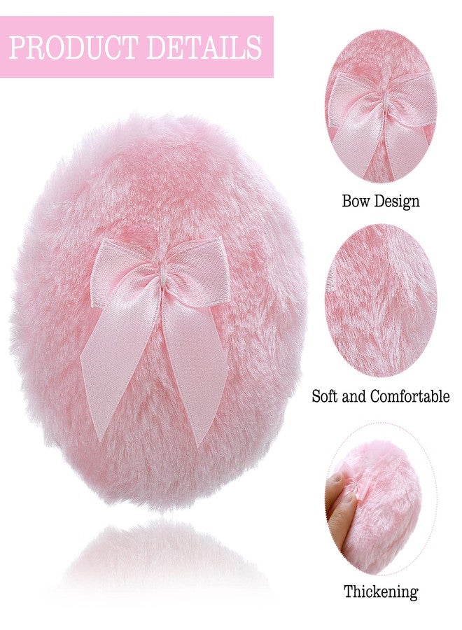Sibba Large Fluffy Powder Puff, 4 Inch Ultra Soft Washable Reusable Velour Face Body Powder Puff Loose Powder Puffs Wet Dry Makeup Tool (Pink&Yellow) - Image 3