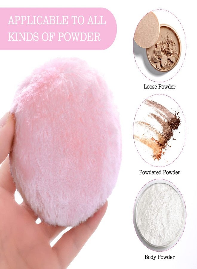 Sibba Large Fluffy Powder Puff, 4 Inch Ultra Soft Washable Reusable Velour Face Body Powder Puff Loose Powder Puffs Wet Dry Makeup Tool (Pink&Yellow) - Image 5