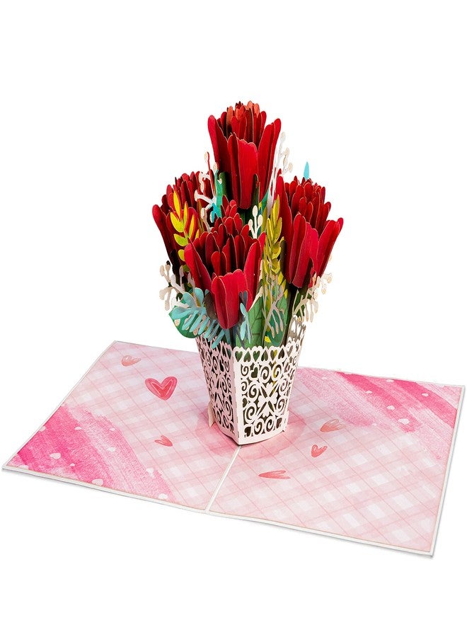 Paper Love 3D Lovely Roses Pop Up Mother's Day Card, Gift for Mother's Day, Valentine's Day, Birthday, Anniversary, Thank You, Get Well, All Occasion - 5" x 7" Cover - Includes Envelope and Note Tag - Image 3