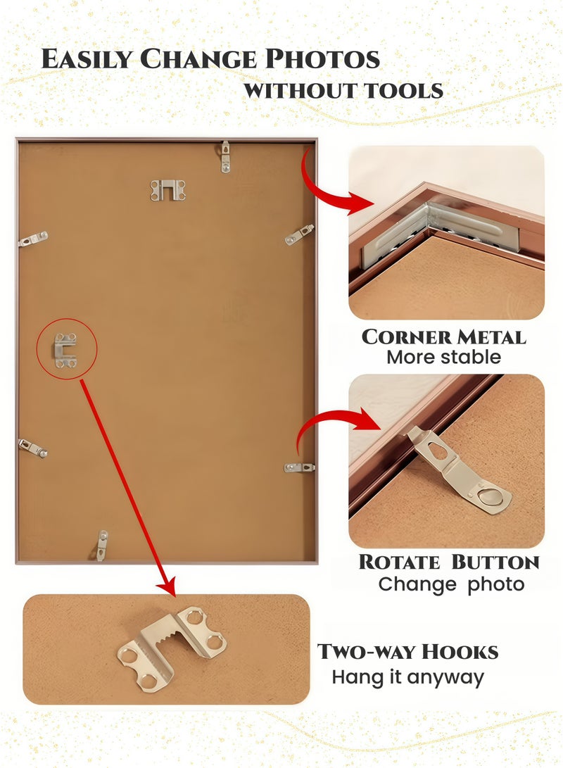 A3 Metal Photo Frames ,Wall Picture Frame, Wall Hanging Photo Frame,Wall Art Display for Home Decor,for Family, Kids, Anniversary & Ramadan Gift,Office,Easy No-Tools Installation, Durable Versatile Display Frames,Black,42 X 29.7cm - Image 5