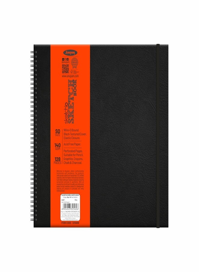 Anupam Sketcho Sketchbook - Hard Bound - Wireo Book - 140 GSM - 128 Cartridge Paper - Square - Image 1