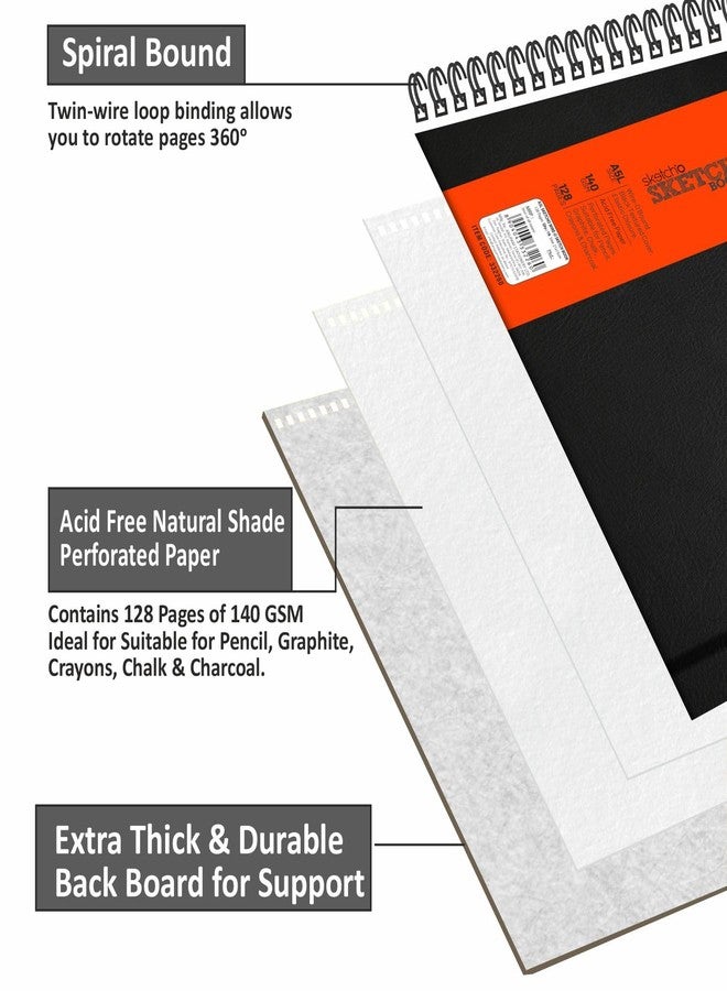 Anupam Sketcho Sketchbook - Hard Bound - Wireo Book - 140 GSM - 128 Cartridge Paper - Square - Image 3