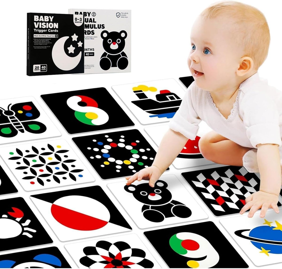 Generic Baby Visual Stimulation Cards, 0-6 Months – 2-Book Set with ...