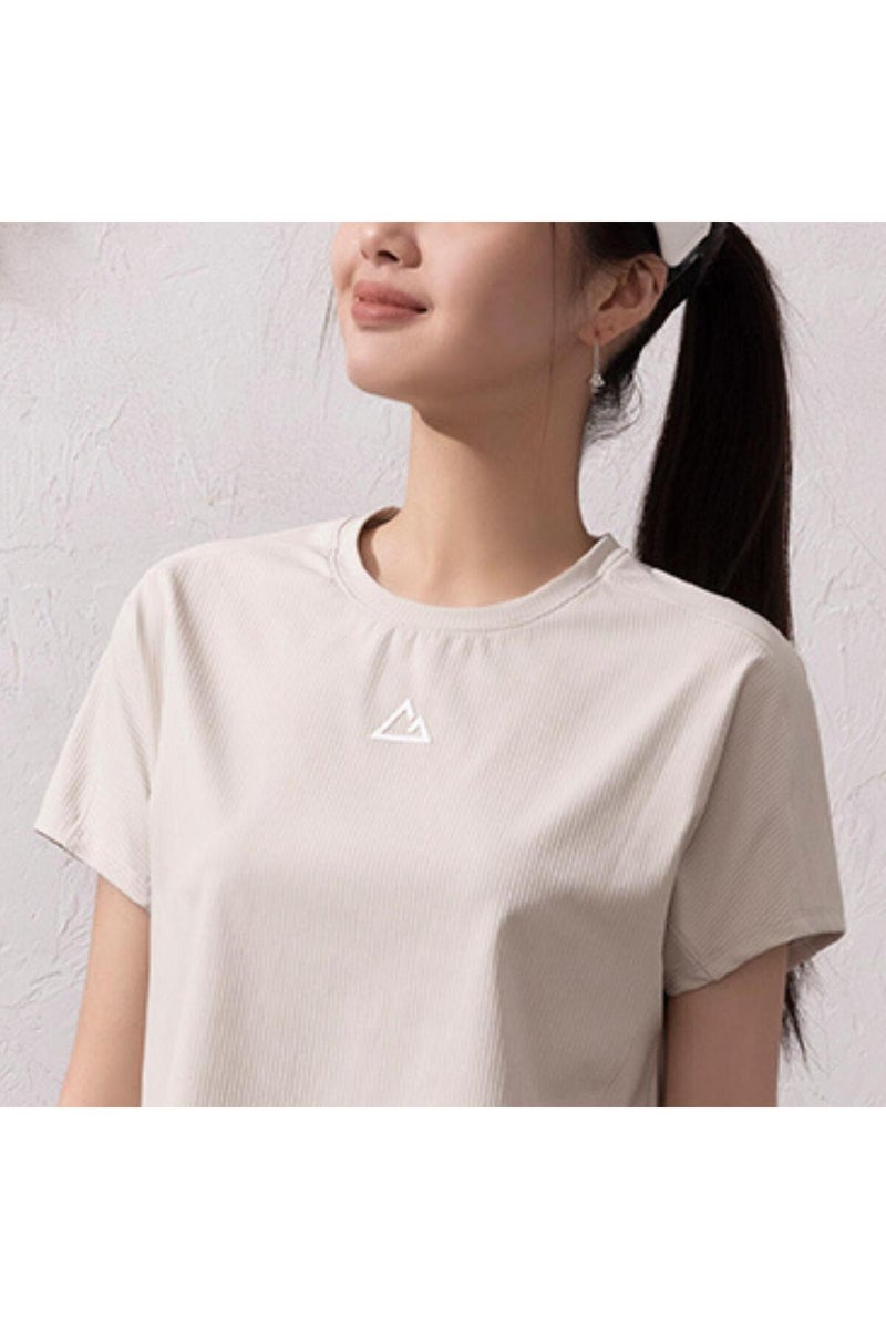 GIORDANO Khaki Crew Neck Tee for Women - Image 3