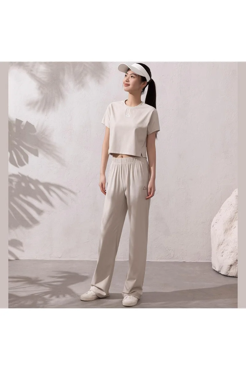 جيوردانو تي شيرت نسائي بياقة دائرية لون كاكي