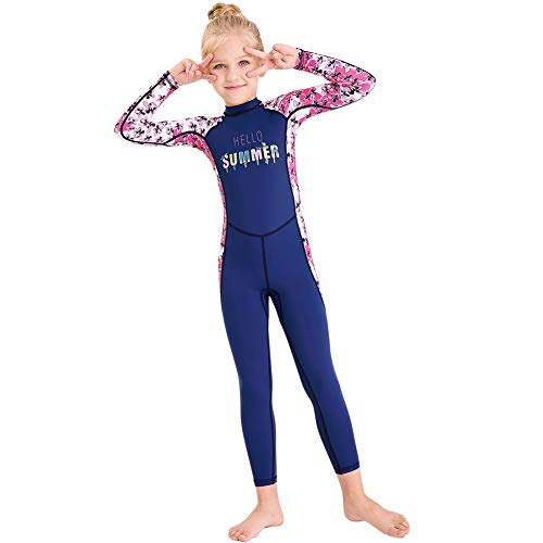 Skyone Full Body Kids Swimsuit One Piece Rash Guard Long Sleeve Wetsuit Skin for Girls Boys - Image 1