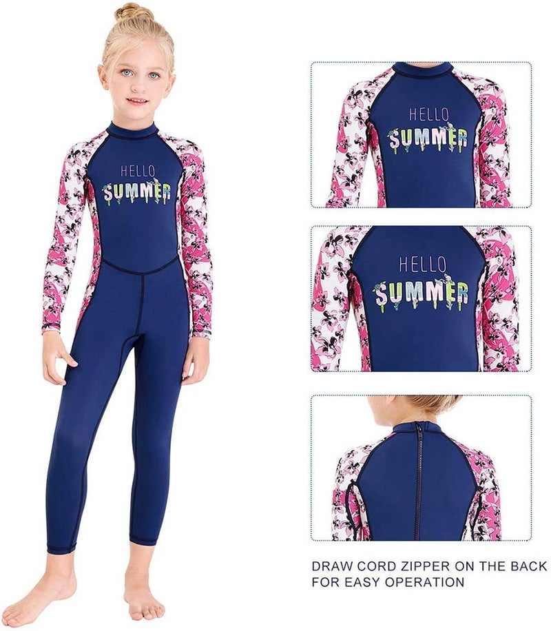 Skyone Full Body Kids Swimsuit One Piece Rash Guard Long Sleeve Wetsuit Skin for Girls Boys - Image 3