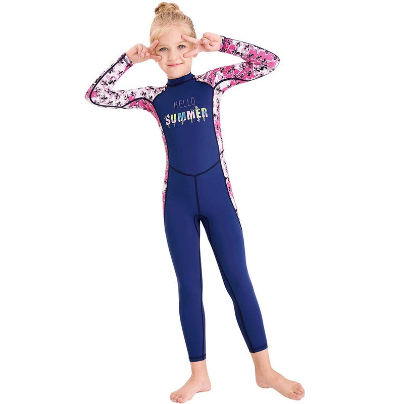 Skyone Full Body Kids Swimsuit One Piece Rash Guard Long Sleeve Wetsuit Skin for Girls Boys - Image 4
