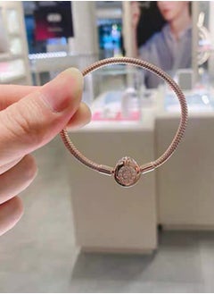 Pandora Violet Pandora Moments Sparkling Crown O Snake Chain Bracelet  - Image 4