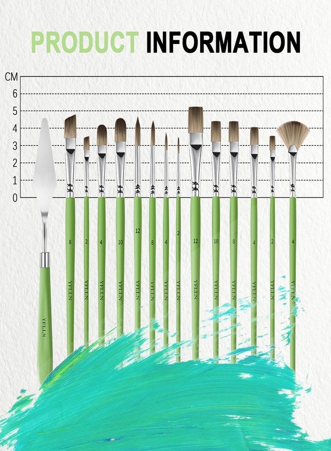 YFLLN Paint Brush Set, Professional Paint Brushes for Watercolor Painting, Acrylic, Gouache & Oil Painting - Detail Paint Brushes, Round, Flat, Cat's Tongue,Liner for Artists and Beginners(15pcs) - Image 3