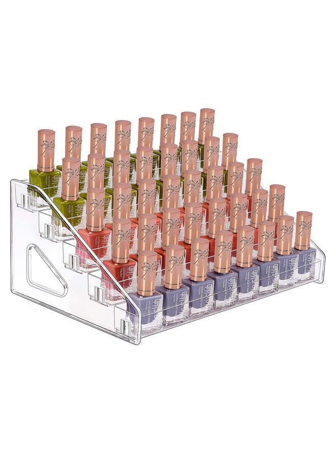 JessLab Nail Polish Organizer Sunglass Organizer, 5-Tier Clear Acrylic Acrylic Display Rack Eyeglasses Storage Essential Oil Holder Cosmetic Display Case Sunglasses Eyewear Shelf Tray  - Image 1