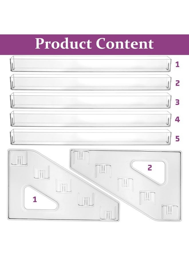 JessLab Nail Polish Organizer Sunglass Organizer, 5-Tier Clear Acrylic Acrylic Display Rack Eyeglasses Storage Essential Oil Holder Cosmetic Display Case Sunglasses Eyewear Shelf Tray  - Image 4