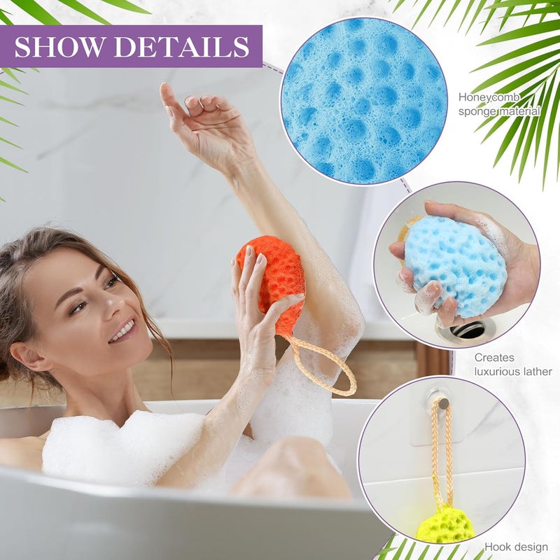 FoldTier 36 Pcs Bath Sponge Deep Cleansing Body Loofah Gentle and Deep Exfoliating Body Scrubber Bath Accessories Men Women Baby Sponge for Bathing Shower Multicolor - Image 3