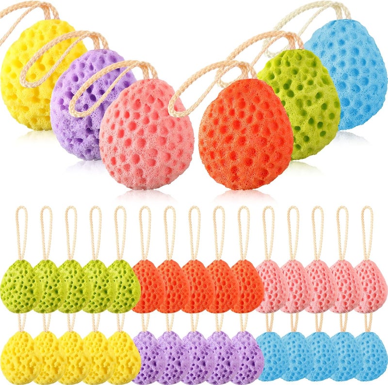 FoldTier 36 Pcs Bath Sponge Deep Cleansing Body Loofah Gentle and Deep Exfoliating Body Scrubber Bath Accessories Men Women Baby Sponge for Bathing Shower Multicolor - Image 1