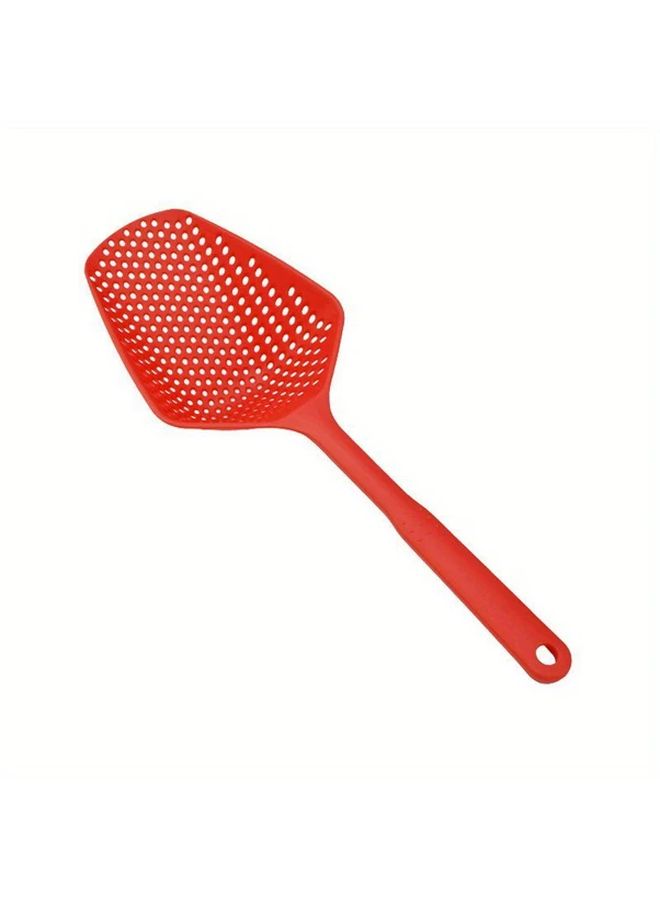 Large Slotted Spoon and Colander Kitchen Utensil Red Color Ice Scoop 13 5 x 4 92 Inch - Image 3