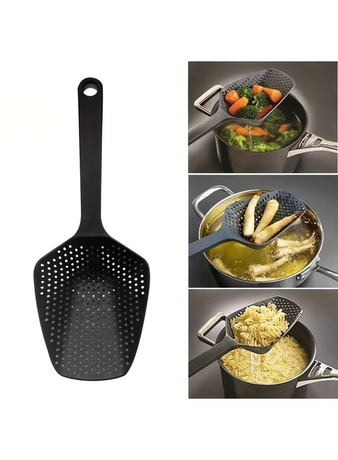 Large Slotted Spoon and Colander Kitchen Utensil Red Color Ice Scoop 13 5 x 4 92 Inch - Image 4