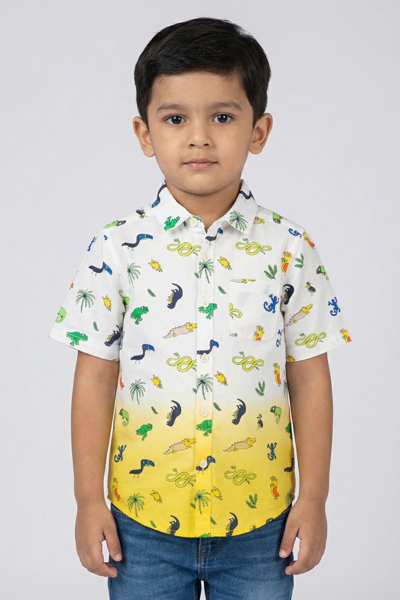 Hamleys Toddlers Boy Short Sleeve Graphic Print Casual Shirt, Multicolor - Image 1