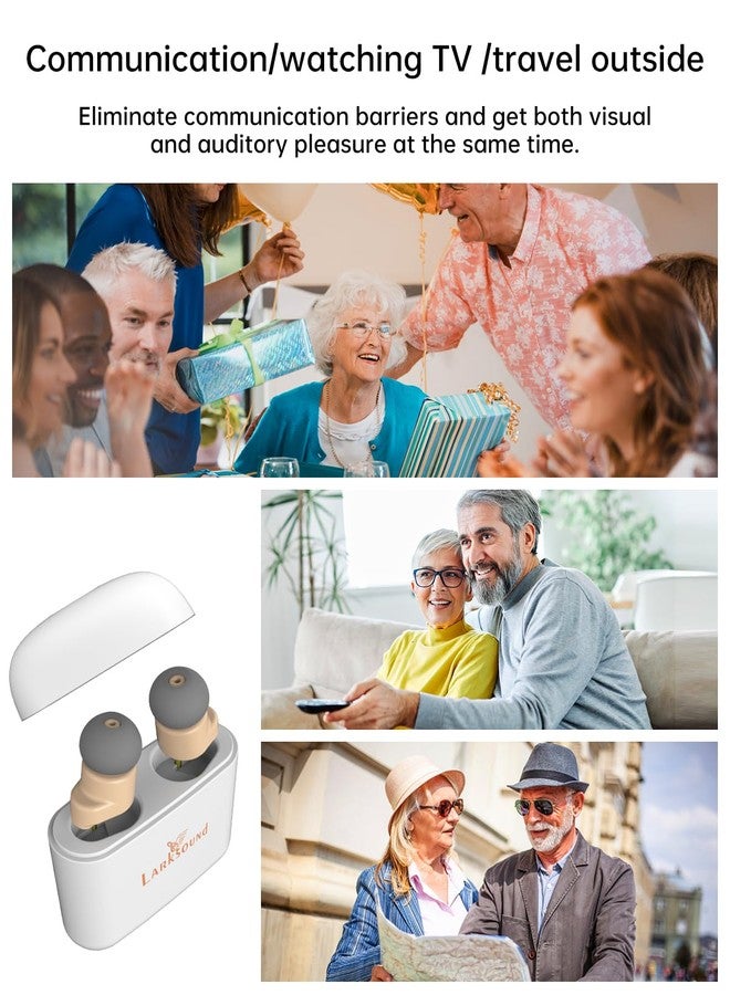 LARKSOUND Hearing Amplifiers for Seniors,Larksound Invisible Rechargeable Digital Hearing Aids with Noise Cancellation for Adult Severe Hearing Loss,WDRC Algorithm with Volume Control white - Image 5