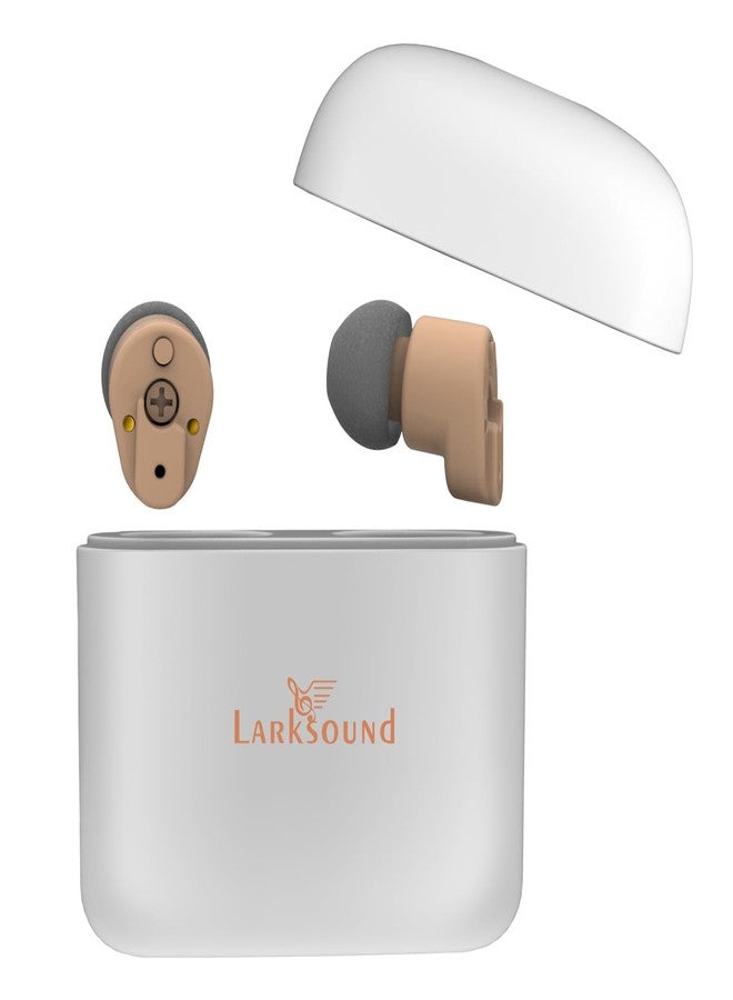 LARKSOUND Hearing Amplifiers for Seniors,Larksound Invisible Rechargeable Digital Hearing Aids with Noise Cancellation for Adult Severe Hearing Loss,WDRC Algorithm with Volume Control white - Image 1