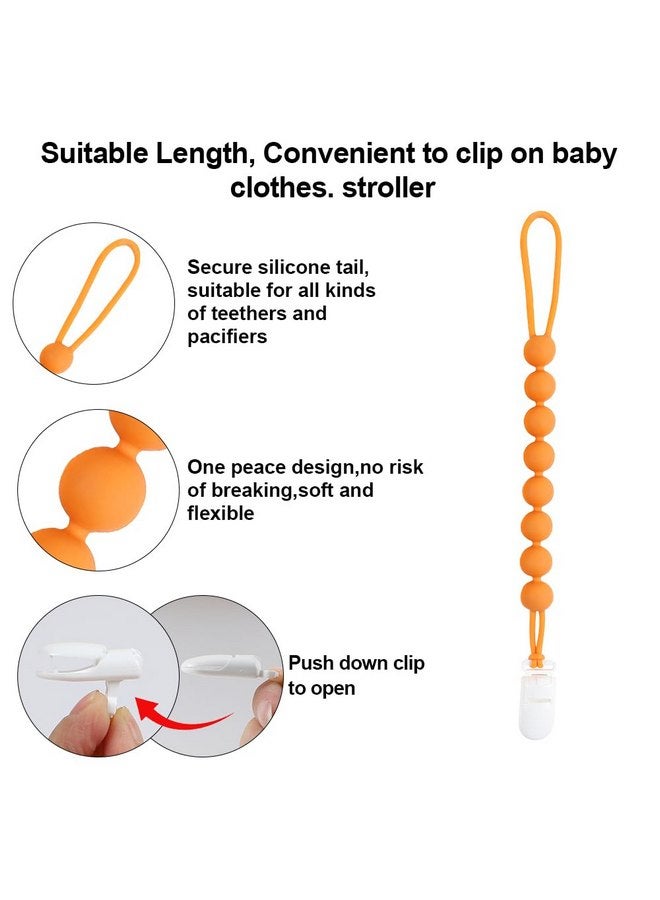 AmazingM Baby Food Grade Silicone Sport Ball Teether Toy with One Piece Design Pacifier Clip Holder,Teething Pain Relief Toys Gift Set for 3 Months+ Boys and Girls,Freezer Safe,BPA Free. (Basketball) - Image 4