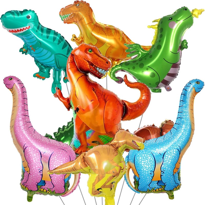 BIGTHREE Dinosaur Foil Balloons Set 9Piece Dinosaur Balloons Latex Balloon for Children Giant Cute Dinosaur Birthday Party Decorations for Boys Jungle Dino Theme Baby Shower Decor Supplies - Image 1