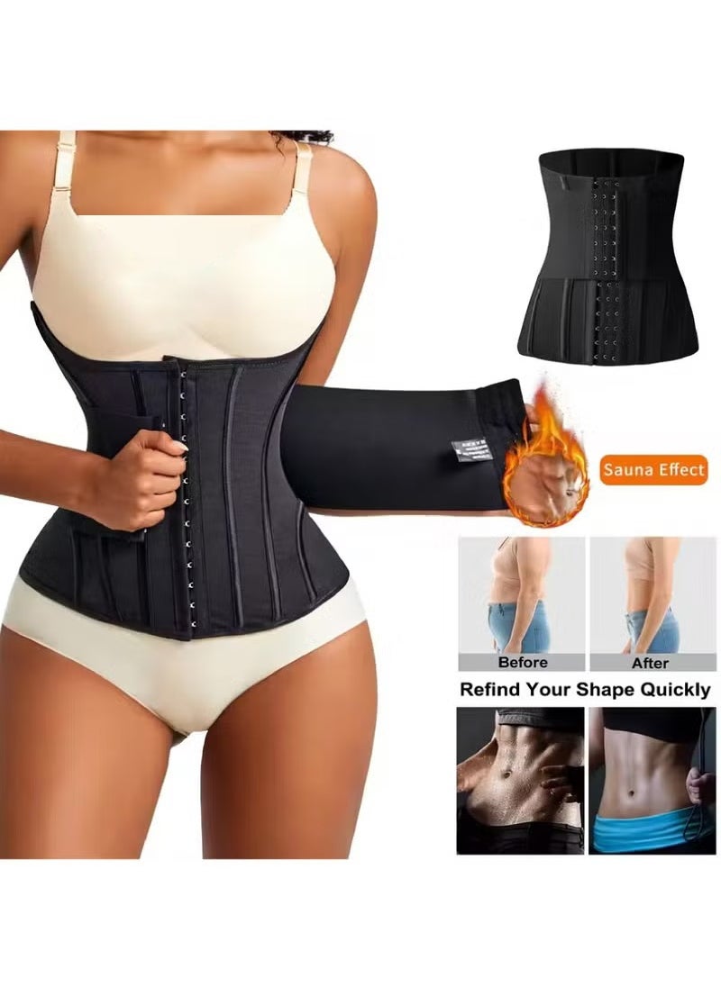 Rock Pow Waist Slimming Belt for Women, Waist Shaper Belt, Double-layer 3-breasted Shapewear Waist Trainer Corset, 3D Pressure For Tummy, Breathable and Cozy  - Image 1