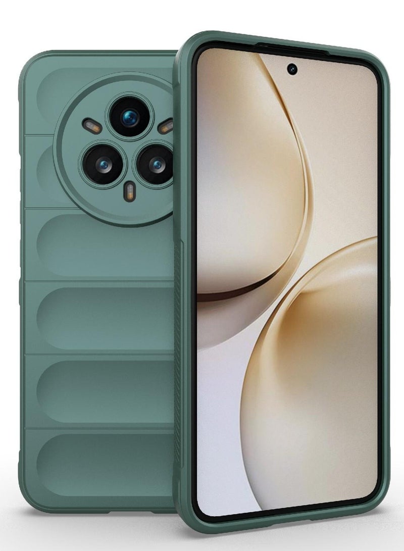 Phone case cover Magic Shield TPU + Silicone Shockproof Phone Case For  Realme 14 Pro (Dark Green) - Image 1