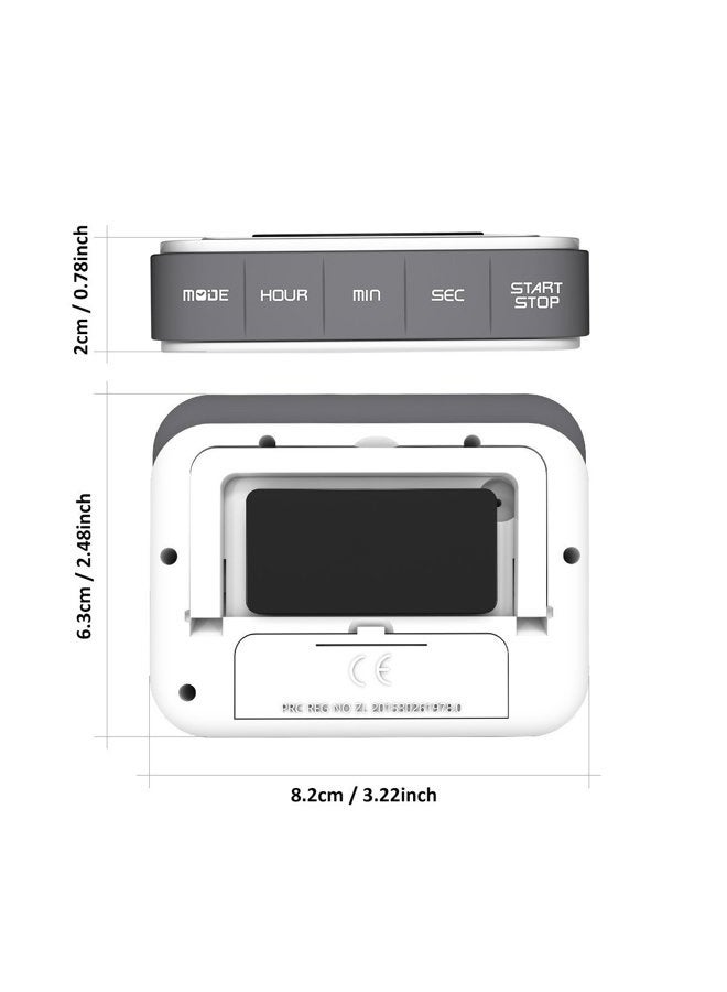 Vpal Digital Kitchen Timer 12,24 Hours Alarm Clock With Magnetic Back And Retractable Stand, Large Lcd Display - Image 5
