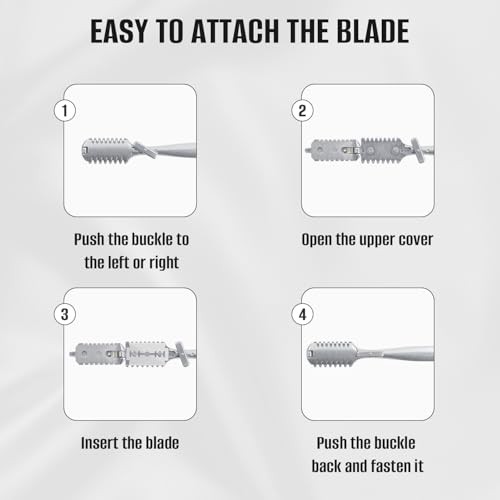 FEISIER Aluminum Double-Edge Hair Thinning Razor Comb with 10pcs Blades,Hair Texturizing Cutting Razor Comb for Thin and Thick Hair Trimming and Styling - Image 4