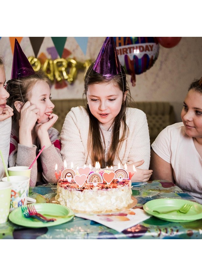 Grevosea 48 Pcs Boho Rainbow Cupcake Toppers - Boho Rainbow Birthday Party Decorations - Image 4